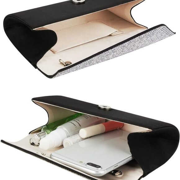 Rhinestone Clutch Purse Velvet Small Evening Bag Wedding Party Gift - Picture 4 of 5